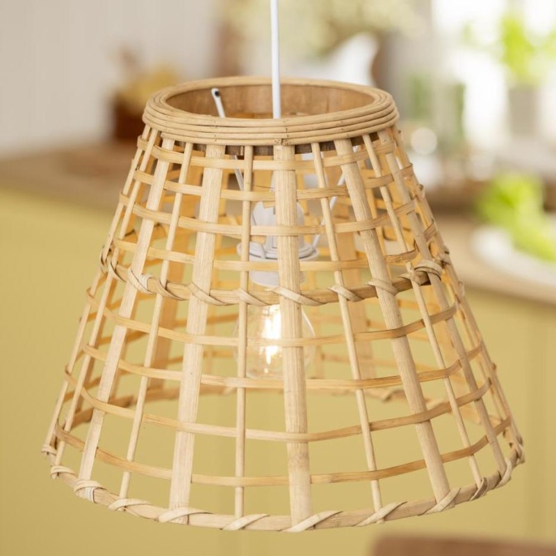 Hængelampe bambus åben flet - Ib Laursen Dia: 33,5 cm