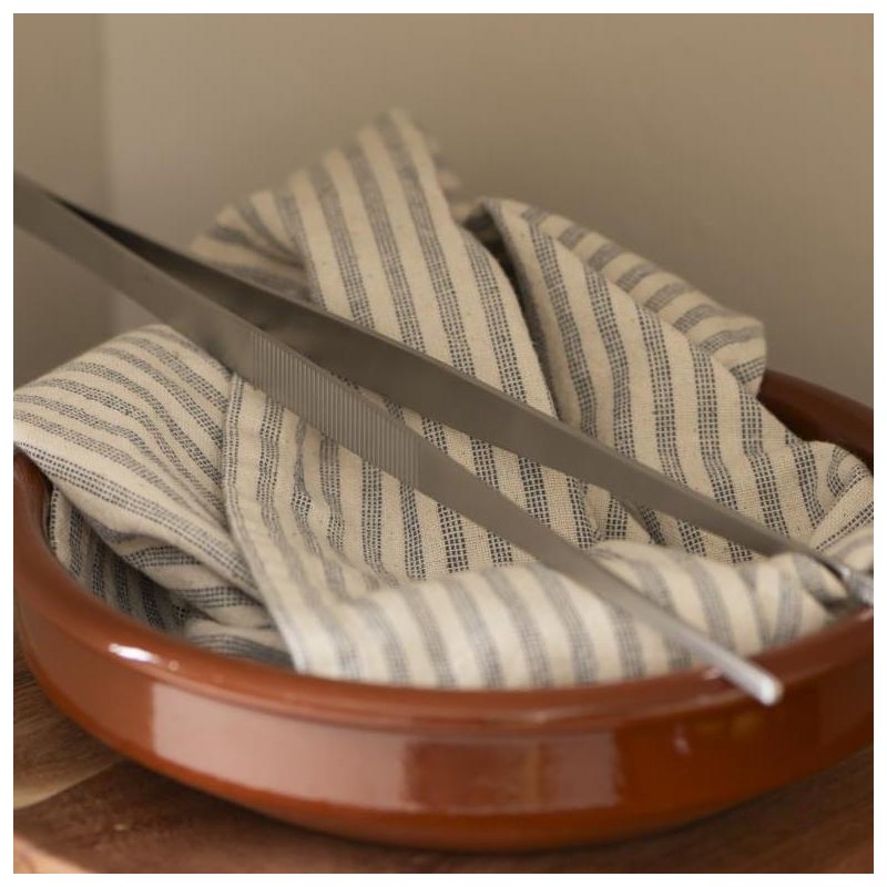 Billede af Viskestykke Asger natur m/ blå striber - Ib Laursen 50x70