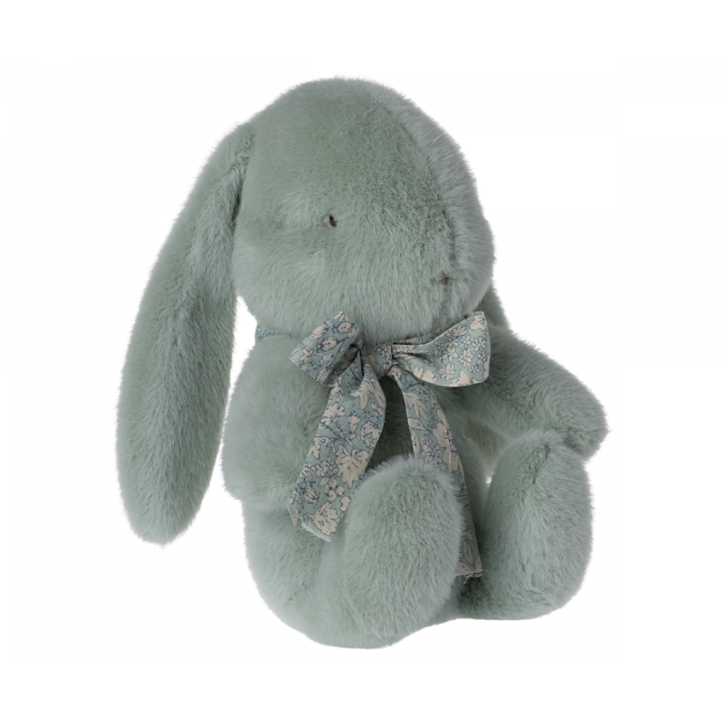 Kanin blå mint i plys m/ lyseblå sløjfe - Maileg