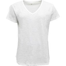 T-shirt basis - hvid m/ v-hals - Costamani