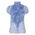 Skjorte "LiljaSZ" hvid m/ blå blomster - Saint Tropez