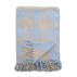 Plaid "Largs" natur og lyseblå tern - Bloomingville 130x160