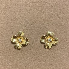 Øreringe / ørestikker - Friihof + Siig guld blomst m/ perle i midt