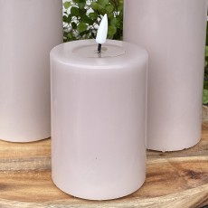 LED bloklys sart rosa - Deluxe Homeart - H: 10 cm