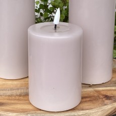 LED bloklys sart rosa - Deluxe Homeart - Dia: 7,5x10 cm