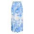 Lang nederdel "EvetteSZ" hvid m/ blå blomster - Saint Tropez