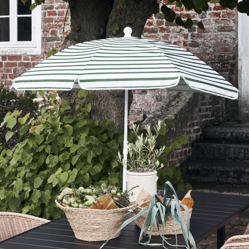 Parasol “Oktogon” m/ grønne striber – House Doctor Dia.: 180 cm