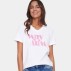 T-shirt "ElkeSZ" hvid m/ pink tekst - Saint Tropez