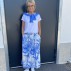 Lang nederdel "EvetteSZ" hvid m/ blå blomster - Saint Tropez