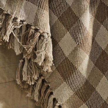 Plaid mørkegrå m/ tynde striber - Ib Laursen 130x160