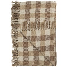 Plaid natur/beige/brune tern - Ib Laursen 130x160