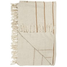 Plaid natur m/ brune striber - Ib Laursen 130x160