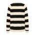 Striktrøje / Pullover "GarbieSZ" m/ sorte og hvide striber - Saint Tropez