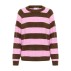 Striktrøje / Pullover "GarbieSZ" m/ brune og lyserøde striber - Saint Tropez