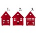 Stage t/ fyrfadslys hus - rød - Ib Laursen vælg ml. 3 forsk.