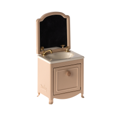 Miniature vask m/ skab & spejl rosa - Maileg