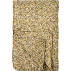 Quilt / Vattæppe beige m/ pastelfarvet blomster - Ib Laursen 130x180