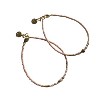 Armbånd - Friihof + Siig - Guld/ kobber glasperle