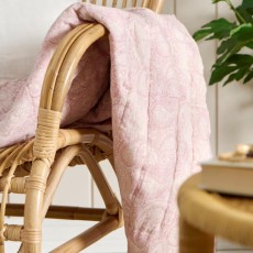 Bomulds Quilt / Vattæppe "Aya" rosa m/ mønster - Ib Laursen 130x170