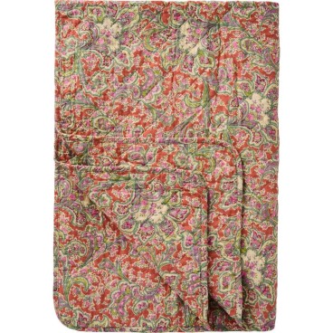 Quilt / Vattæppe brændt orange m/ paisleymønster - Ib Laursen 130x180