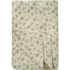 Quilt / Vattæppe m/ støvgrønne blomster - Ib Laursen 130x180