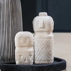 Dekorations figur af beige cement - House Nordic H: 10