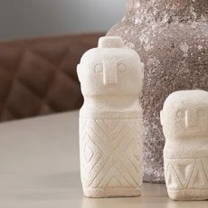 Dekorations figur af beige cement - House Nordic H: 15