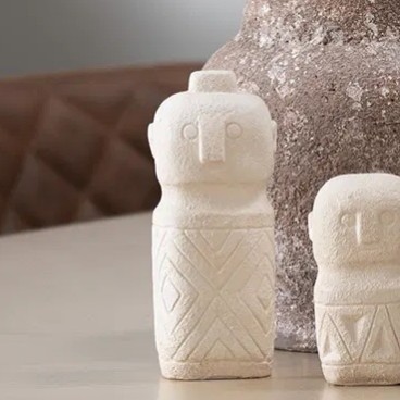 Dekorations figur af beige cement - House Nordic H: 15