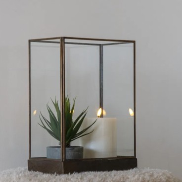 Lanterne / åben lygte "Manali" m/ messingfinish - House Nordic