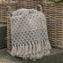 Plaid "Alanya" brun, beige & hvidt mønster - Ib Laursen 130x180