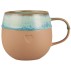 Krus m/hank Heart mat brunt ler m/aqua kant - Ib Laursen