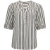 Bluse "Addie" m/ mørke grønne striber - Costamani