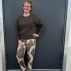 Striktrøje / pullover "Arles" army grøn m/ blomster - Costamani