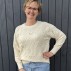 Striktrøje / pullover "Arles" råhvid m/ blomster - Costamani
