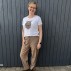 T-shirt "Owl tee" hvid m/ gammel rosa og brun ugle - Costamani