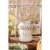 Vase hvid "Hortensia" m/ blomster krans - Ib Laursen H: 15,5