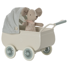 Barnevogn m/ baby mus - mint - Maileg