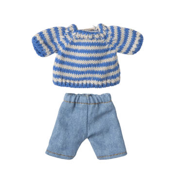 Strikket sweater og bukser t/ storebror mus - Maileg