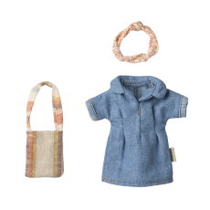 Denim kjole og taske t/ mor mus - Maileg