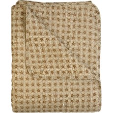 Quilt / Vattæppe "Ethnic" beige m/ brunt mønster - Au Maison 140x180