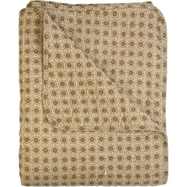Quilt / Vattæppe "Ethnic" beige m/ brunt mønster - Au Maison 140x220