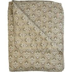 Quilt / Vattæppe "Ethnic" grågrøn m/ mønster - Au Maison 140x220