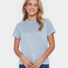 T-shirt "HagaSZ" lys blå m/ glimmer - Saint Tropez