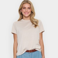 T-shirt "HagaSZ" lys sand m/ glimmer - Saint Tropez