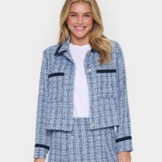 Blazer / jakke "JacquelineSZ" blå m/ mønster - Saint Tropez