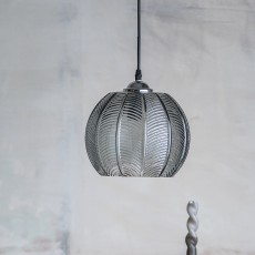 Pendel / lampe "Adar" grå glas - Bloomingville Ø: 22