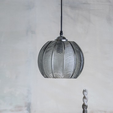 Pendel / lampe "Adar" grå glas - Bloomingville Ø: 22