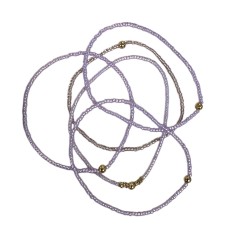 Armbånd - Friihof + Siig - Perler - sart lilla og guld perler