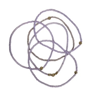 Armbånd - Friihof + Siig - Perler - sart lilla og guld perler