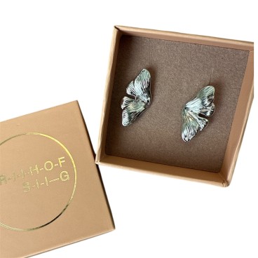 Øreringe / ørestikker - Friihof + Siig - sølvbelagt "Butterfly"